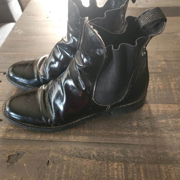 7 1/2 Ladies Jodphur Boots Black Patent Leather - Picture 4 of 5